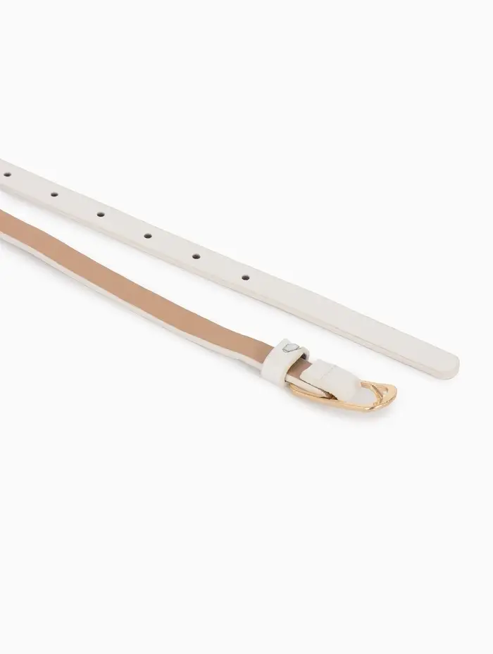 Ремень жен 02-01-01-01, Июнь2515 1,5*0,3*110 см, без винта, пряж золото, 1 прокол, белый