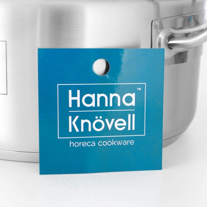 Кастрюля из нержавеющей стали Hanna Kn&ouml;vell с крышкой, 3 л, d=20 см, h=9,5 см, толщина стенки 0,6 мм, индукция