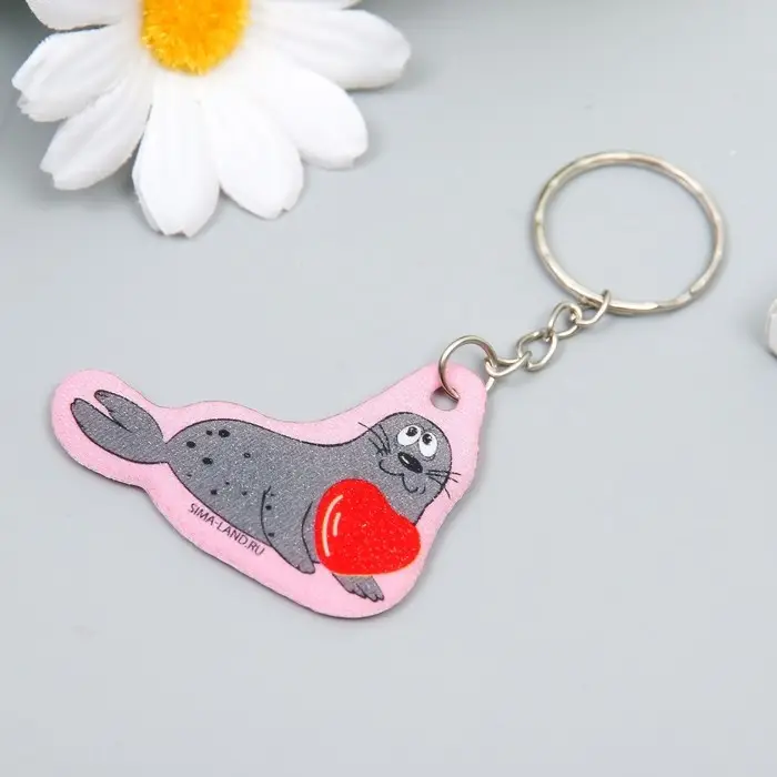 Брелок для ключей на кольце &laquo;Тюлень с сердечком&raquo;, EVA, 5&times;4 см