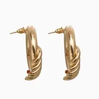 Серьги металл "Кольца" тренд, цвет золото