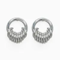 Серьги металл "Кольца" тренд, цвет золото