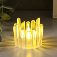 Светодиодная свеча LED "Снежная королева" от батареек 3хLR1130, прозрачный 5,5х5,5х5 см