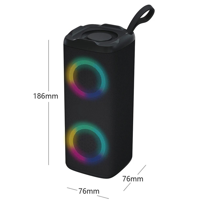 Портативная колонка Luazon LZZ-62, 10 Вт, 800 мАч, подсветка, micro SD, чёрная