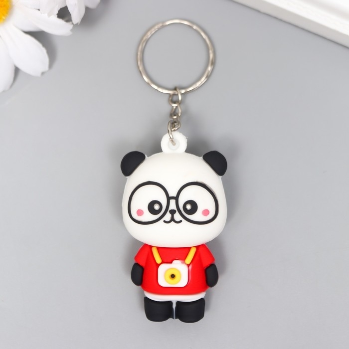 Брелок резина "Панда с фотоаппаратом" МИКС 2,3х3,3х5 см