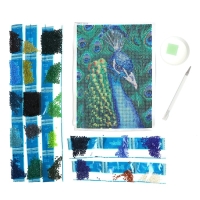 Алмазная мозаика с полным заполнением на холсте &laquo;Павлин&raquo;, 15 х 21 см