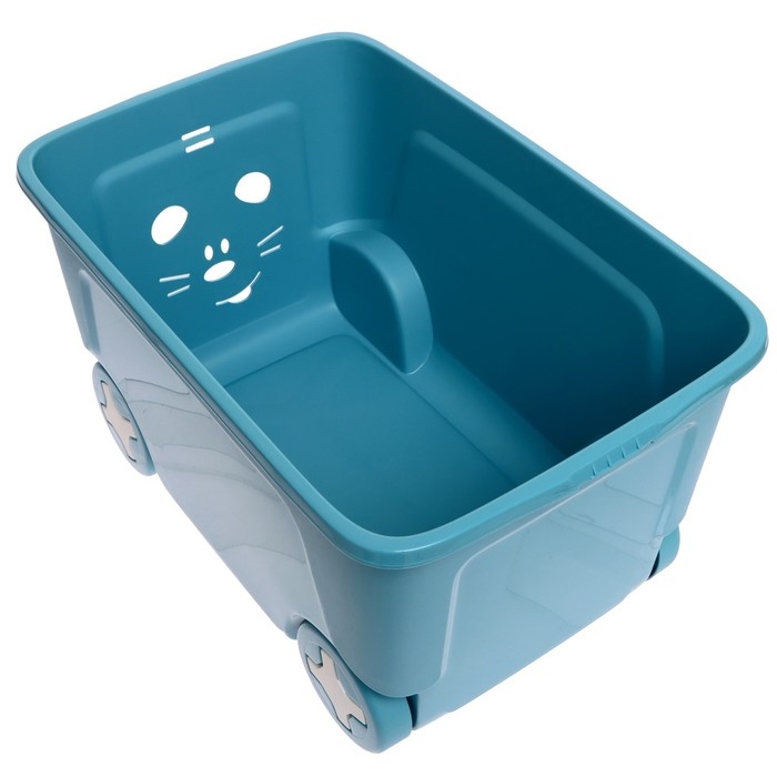 Детский ящик для игрушек COOL, на колёсах, 50 литров, цвет синий колокольчик