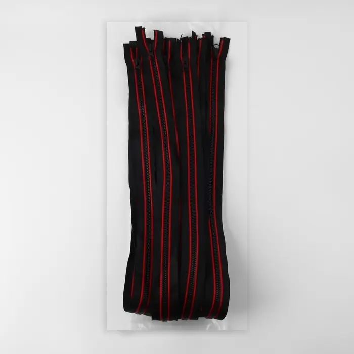 Молния &laquo;Трактор&raquo;, №5, разъёмная, замок автомат, 80 см, чёрная, красная