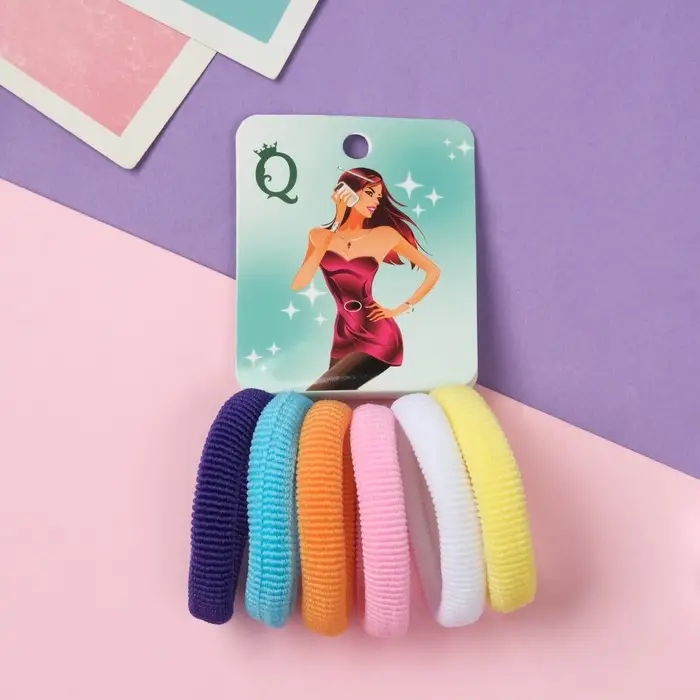 Резинка для волос "Анна" (набор 6 шт) мечта, 4 см