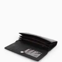 Кошелек жен 06-01-01 Июнь2523, 19*3*10 см, 3 отд+отд/молн, д/карт, д/монет, на магните черн   109097