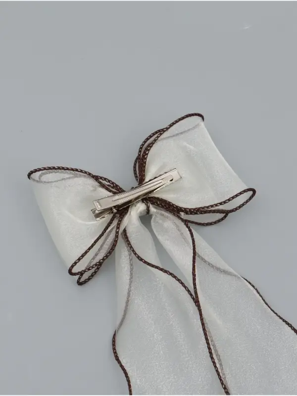 Бант для волос на заколке шоколадный, Коты аристократы