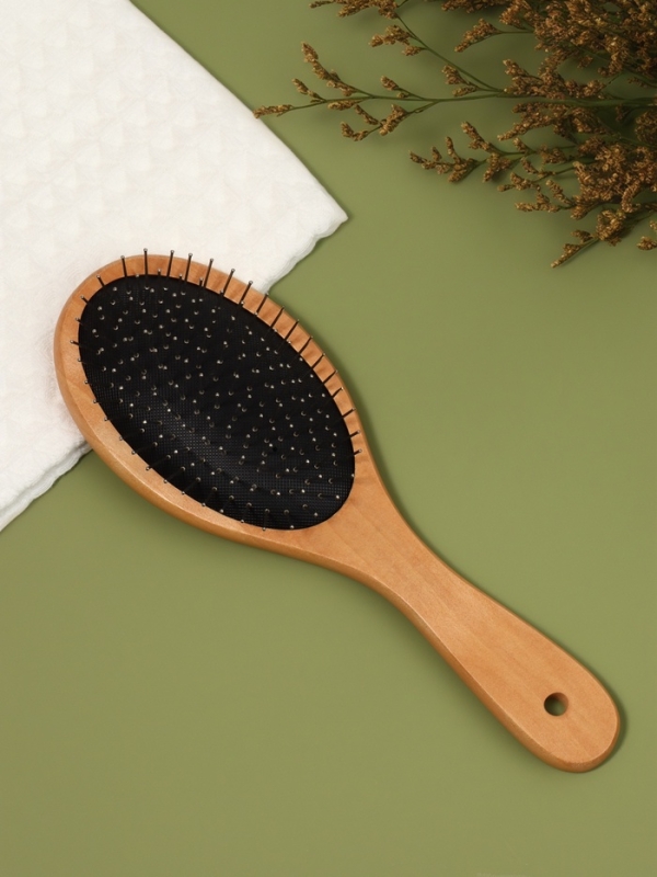 Расчёска массажная &laquo;Натурель&raquo;, 8,2 &times; 23,3 см, цвет &laquo;светлое дерево&raquo;/чёрный