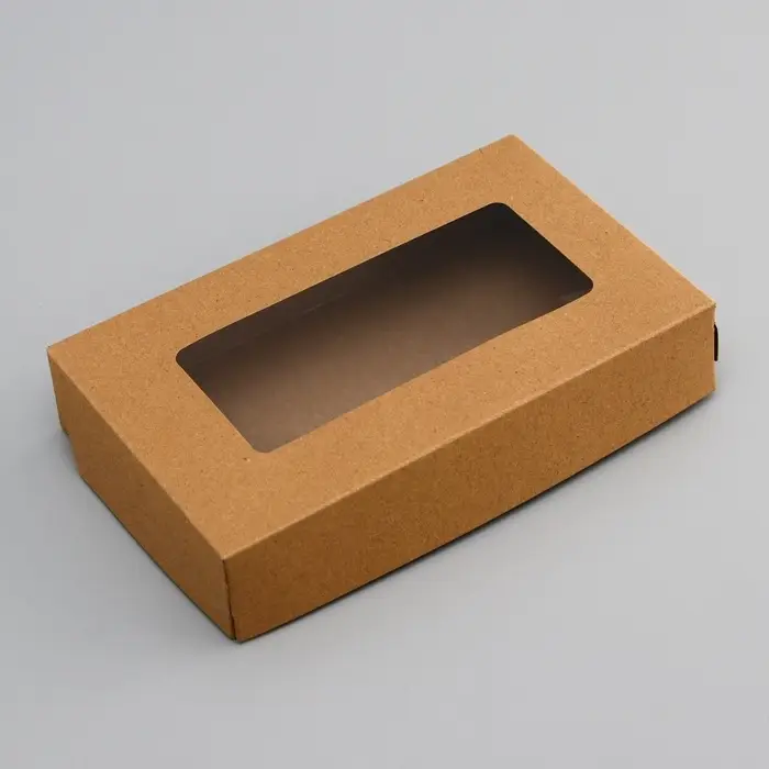 Контейнер на вынос, с окном,  крафт, 20 х 12 х 4 см