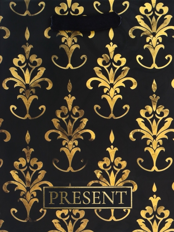 Пакет подарочный вертикальный &laquo;Черное золото&raquo;, MS 18 х 23 х10 см
