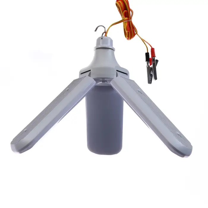 Фонарь кемпинговый, 32 Вт, SMD 2835, кабель l-1.5 м, с зажимом от 12 В, 8.4 х 8.4 х 24 см