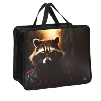 Папка с ручками А4, 330 х 260 х 75 мм, пластиковая, ручки-тесьма, Calligrata "Енот"