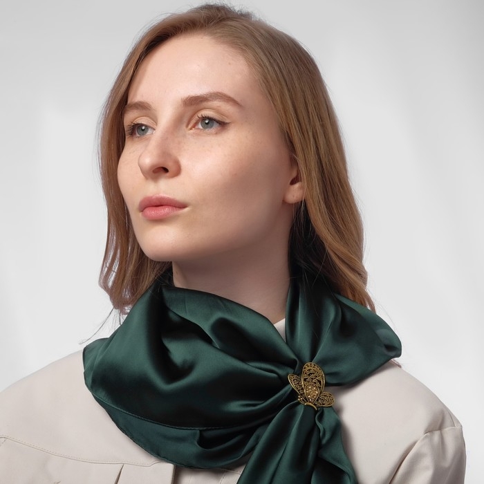 Кольцо для платка &laquo;Бабочка&raquo;, цвет золото в черненом золоте