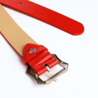 Ремень жен 04-01-02-01 Июнь6, 2,5*0,3*110 см, винт, пряжка металл мат, 1 прокол, красный