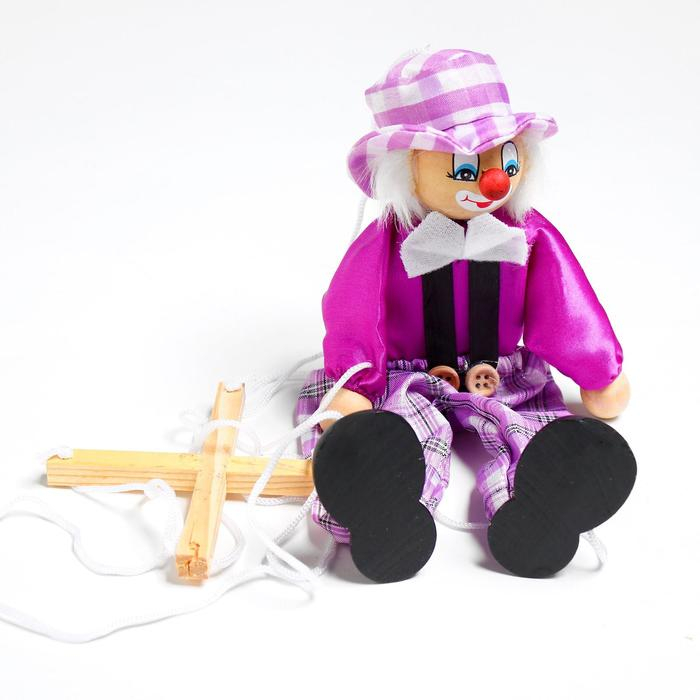 Дергунчик-марионетка на ниточках &laquo;Клоун в шляпе&raquo;, цвета МИКС