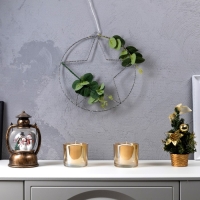 Светодиодная фигура &laquo;Звезда&raquo; 31 см, металл, батарейки ААх2 (не в комплекте), свечение тёплое белое