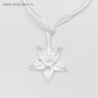 Гирлянда &laquo;Нить&raquo; 5 м с насадками &laquo;Звезда средняя&raquo;, IP20, прозрачная нить, 20 LED, свечение мульти (RG/RB), мигание, 220 В