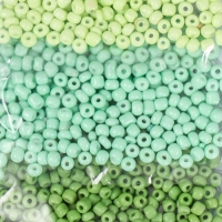 Бисер круглый 6/0 "Палитра зелёного" 5 цветов х 20 гр 20х8х0,7 см
