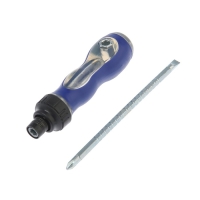 Отвертка комбинированная ТУНДРА, 3 в 1, реверс, 2К рукоятка, PH2/SL6 х 75-110 мм