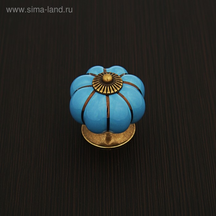 Ручка-кнопка Ceramics 001, керамическая, синяя