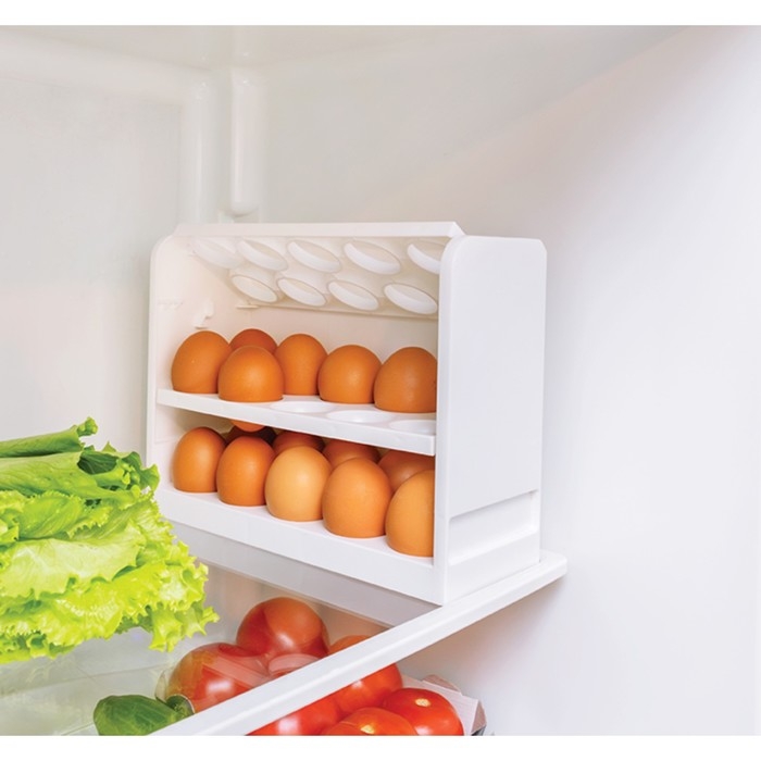 Контейнер для яиц, 30 ячеек, 25&times;10&times;19.5 см, цвет белый