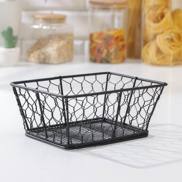 Фруктовница Доляна &laquo;Лола&raquo;, 20&times;15&times;8 см, цвет чёрный