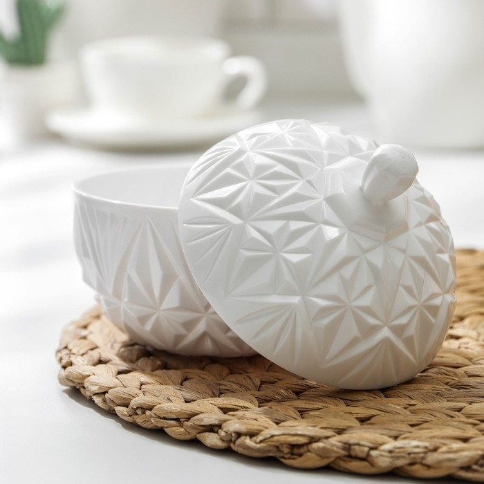 Сахарница с крышкой &laquo;Шарм&raquo;, 350 мл, цвет белый