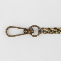Цепочка для сумки, с карабинами, железная, 7 &times; 7 мм, 120 см, цвет бронзовый