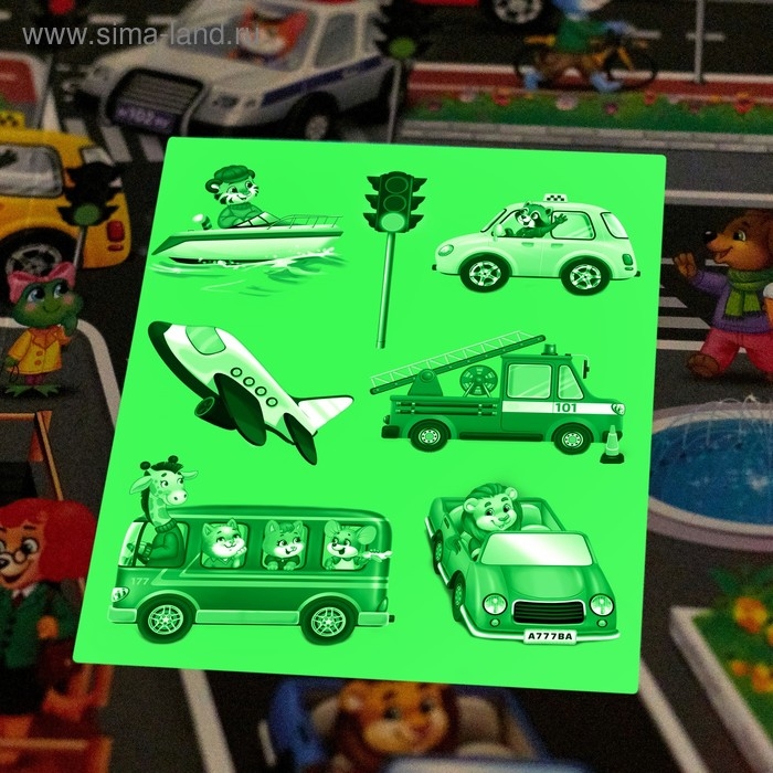 Набор для рисования светом &laquo;Транспорт&raquo;, ручка с фонариком и невидимыми чернилами