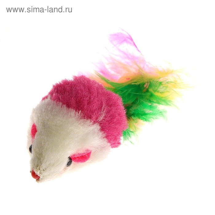 Набор игрушек для кошек: 2 мыши (5 и 6 см) и шарик 3,8 см, микс цветов