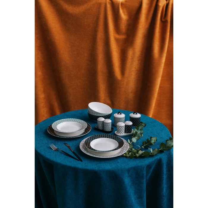 Салатник фарфоровый Доляна &laquo;Марокко&raquo;, 600 мл, d=15,5 см, цвет чёрный