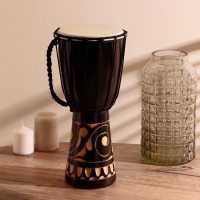 Сувенирный музыкальный инструмент барабан джембе "Светлый" 40х18х18 см МИКС