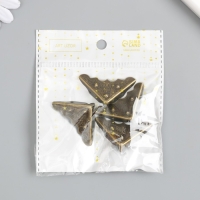 Уголок металл "Растительный" бронза набор 4 шт 3х3 см