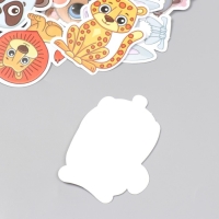 Наклейки для творчества "Большеглазые зверята" набор 50 шт 4х8 см