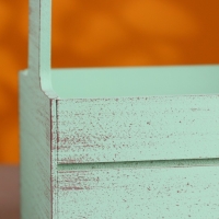 Кашпо деревянное 25.5&times;15&times;30 см "Аром", ручка канат, Оливковый Прованс