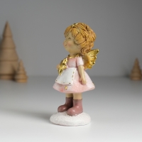 Сувенир полистоун "Ангелочек в розовом платье и белом фартуке" МИКС 6,5х5х12,5 см