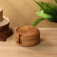 Подставка под горячее 10 см, ротанг (набор 6 шт)