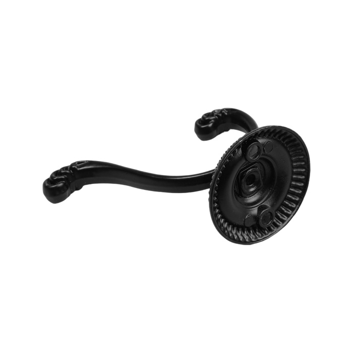 Крючок мебельный ТУНДРА TKD013, двухрожковый, черный