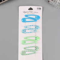 Невидимка для волос "Флора" (набор 8 шт) цветы узоры, 5 см, микс