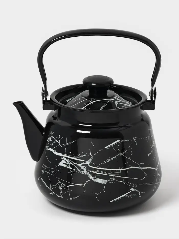 Чайник кон. с мет.р. 3,5л (черная)Черный мрамор