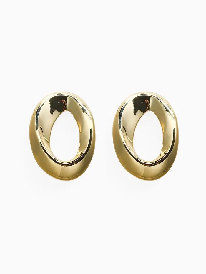 Серьги пластик &laquo;Овал&raquo;, цвет золото