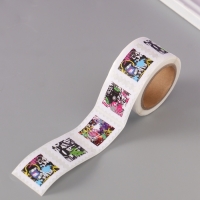 Наклейка бумага "Марки. Граффити" 3х3 см 200 шт в рулоне