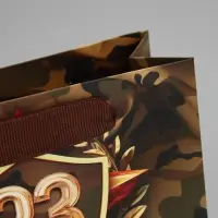 Пакет подарочный ламинированный, упаковка, &laquo;С 23 февраля&raquo;, S 15 х 12 х 5.5 см