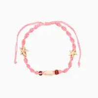 Браслет на ногу (анклет) "Пляжный" длина 18 см, цв. розовый