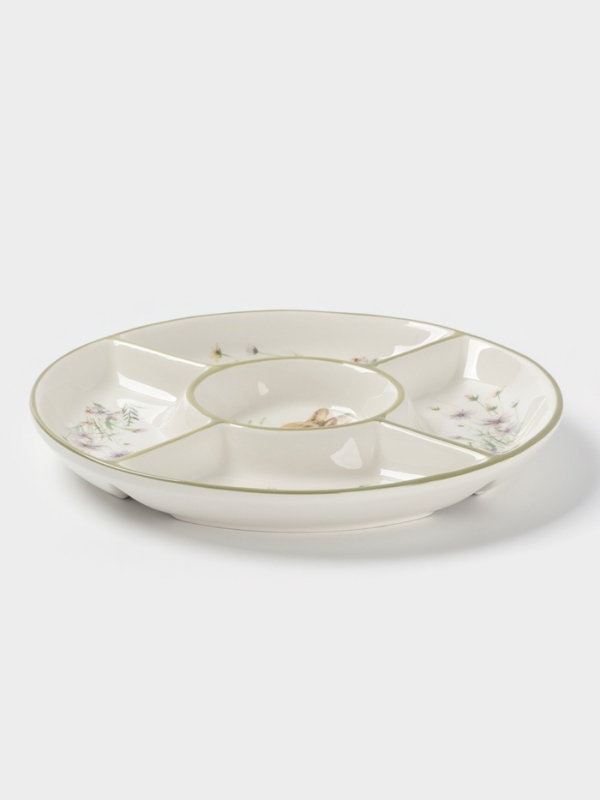 Менажница Доляна "Зайка" цвет белый  5 ячеек 25,5х3 см