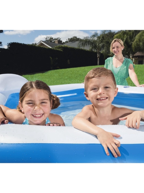 Бассейн надувной Bestway, 213&times;206&times;69 см, с сиденьями и подголовниками, от 6 лет, 54153
