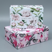 Набор коробок 10 в 1, упаковка подарочная, &laquo;Цветочный сад&raquo;, 12 х 7 х 4 - 32.5 х 20 х 12.5 см